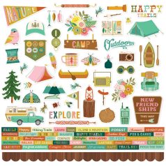   Simple Stories Matrica 12" (30 cm) - Cardstock Stickers - Trail Mix (1 ív)