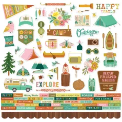   Simple Stories Matrica 12" (30 cm) - Cardstock Stickers - Trail Mix (1 ív)