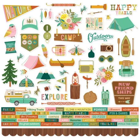 Simple Stories Matrica 12" (30 cm) - Cardstock Stickers - Trail Mix (1 ív)