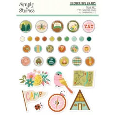   Simple Stories Díszítőelem  - Decorative Brads - Trail Mix (1 csomag)