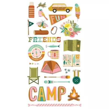 Simple Stories Chipboard matrica  - Chipboard Stickers  - Trail Mix (1 csomag)