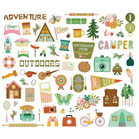 Simple Stories Kivágatok  - Bits & Pieces - Trail Mix (1 csomag)