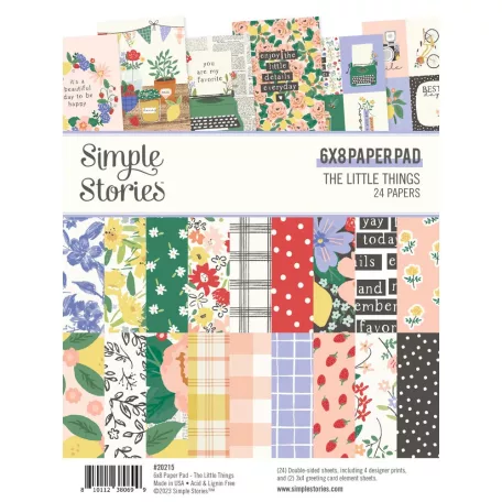 Simple Stories Papírkészlet 6"x8" - Paper Pad - The Little Things (24 lap)
