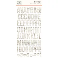   Simple Stories Matrica  - Woods Foam Alpha Stickers Aspen - Color Vibe (2 ív)