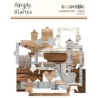 Simple Stories Chipboard  - Woods Chipboard Bits  - Color Vibe (1 csomag)
