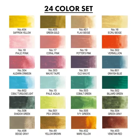 Kuretake Gansai Tambi Akvarell festék készlet - Set 24 Colours II (24 szín)
