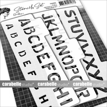 Carabelle Studio Stencil - Alphabet #1 - Stencils Set (3 db)