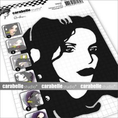   Carabelle Studio Stencil A6 - Portrait #3 - Stencil Round (1 db)