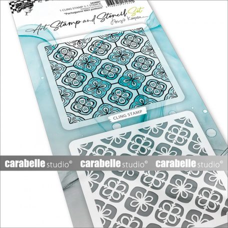 Carabelle Studio Gumibélyegző és Stencil készlet 8x8 cm - Portuguese Tiles Pattern - Art Stamp & Stencil Set (1 db)
