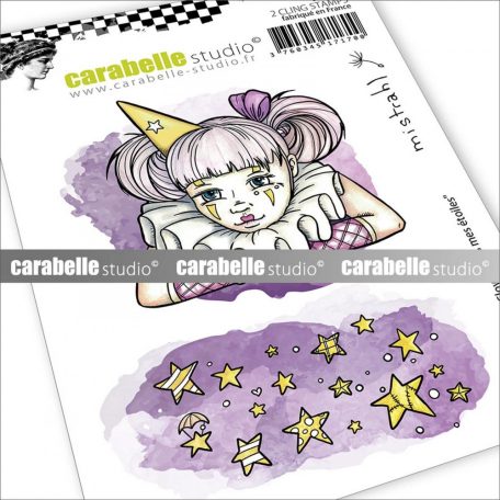 Carabelle Studio Gumibélyegző A7 - Clown Dans Les Étoiles - Cling Stamp (1 db)