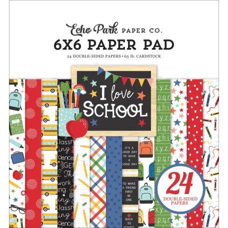 Echo Park Papírkészlet 6" (15 cm) -  Paper Pack - I Love School (24 lap)