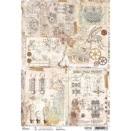 Ciao Bella Rizspapír A4 - Tesla Table - Engine of the Future - Rice Paper (1 ív)