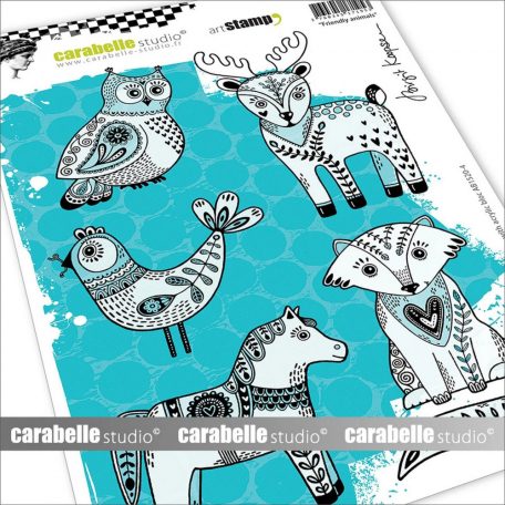 Carabelle Studio Gumibélyegző A5 - Friendly Animals - Cling Stamp (1 db)