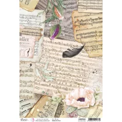   Ciao Bella Rizspapír A4 - Les Partitions - Cygne Noir - Rice Paper (1 ív)