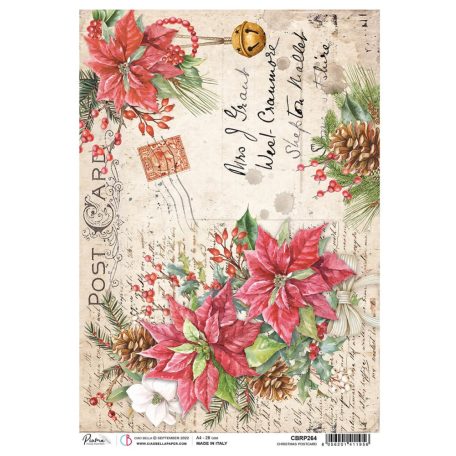 Ciao Bella Rizspapír A4 - Chistmas Postcard - Christmas Vibes - Rice Paper (1 ív)