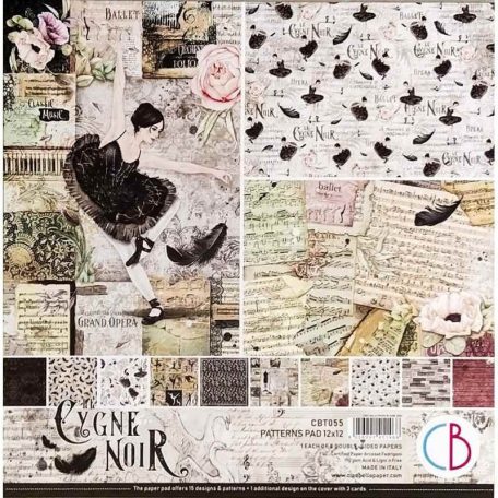 Ciao Bella Scrapbook papírkészlet 12" (30 cm) - Cygne Noir - Cygne Noir (8 lap)