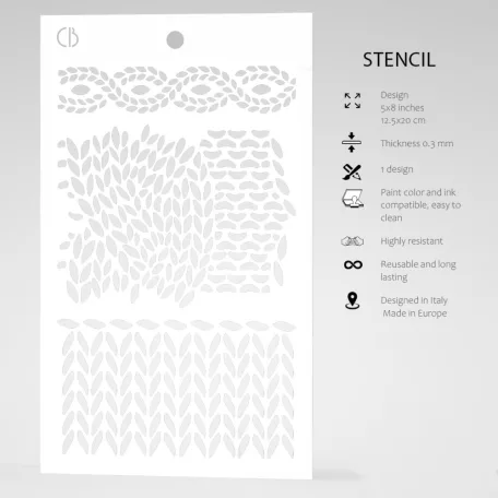 Ciao Bella Stencil 12x20cm - Knitting  - Texture Stencil (1 db)