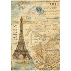   Stamperia Rizspapír A4 - Around the World - Paris - Rice Paper (1 ív)