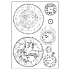   Stamperia Szilikon öntőforma A6 - Around the World - Clocks - Silicon Mould (1 db)