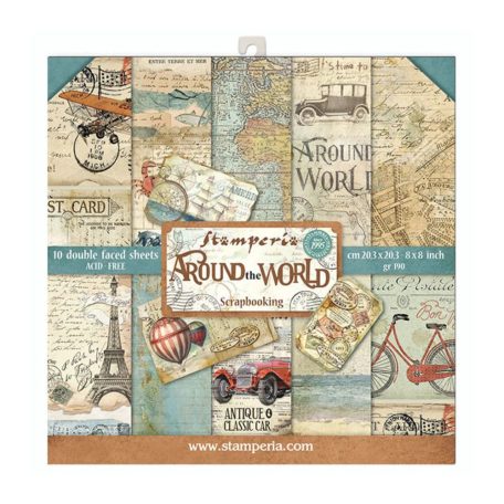 Stamperia Papírkészlet 8" (20 cm) - Around the World - Paper Pack (10 ív)
