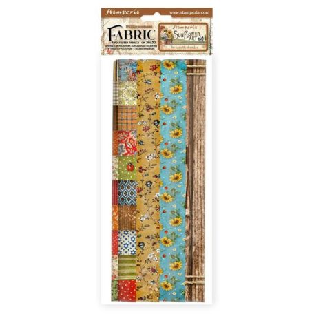 Stamperia Textíl lapok 12" (30 cm) - Sunflower Art - Fabric Sheets (1 csomag)