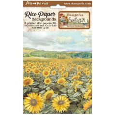   Stamperia Rízspapír készlet A6 - Sunflower Art - Rice Paper Backgrounds (8 ív)