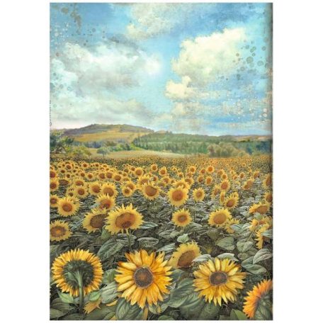 Stamperia Rizspapír A4 - Sunflower Art - Landscape - Rice Paper (1 ív)