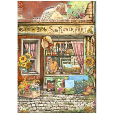 Stamperia Rizspapír A4 - Sunflower Art - Shop - Rice Paper (1 ív)
