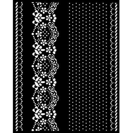 Stamperia Vastag stencil 20x25 cm - Sunflower Art - Borders And Lace - Thick Stencil  (1 ív)