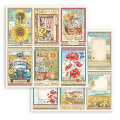   Stamperia Scrapbook papír 12" (30 cm) - Sunflower Art - 6 Cards - Paper Sheets (1 ív)