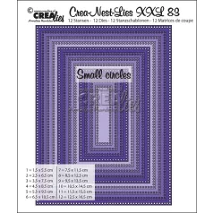   CREAlies vágósablon - Téglalapok kis körökkel - XXL83 - Crea-Nest-Lies (12 db)