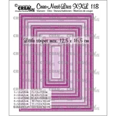   CREAlies vágósablon - Téglalapok kis csíkokkal - XXL118 - Crea-Nest-Lies (12 db)