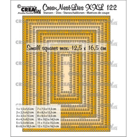 CREAlies vágósablon - Téglalapok kis négyzetekkel - XXL122 - Crea-Nest-Lies (12 db)