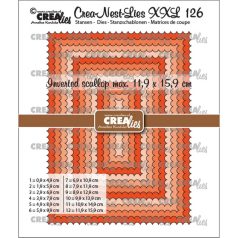   CREAlies vágósablon - Téglalapok fordított kagyló mintával - XXL126 - Crea-Nest-Lies (12 db)