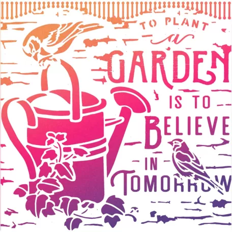 Ciao Bella Stencil 8" (20 cm) - Believe in Tomorrow  - Texture Stencil (1 db)