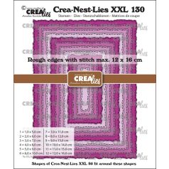   CREAlies vágósablon - Téglalapok durva élekkel és öltésvonalakkal - XXL130 - Crea-Nest-Lies (12 db)