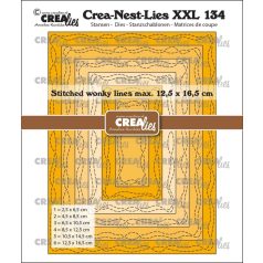   CREAlies vágósablon - Téglalapok öltés mintával - XXL134 - Crea-Nest-Lies (6 db)