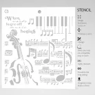 Ciao Bella Stencil 8" (20 cm) - Music Begins  - Texture Stencil (1 db)