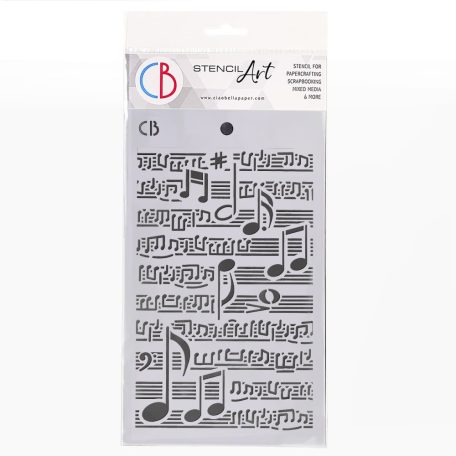 Ciao Bella Stencil 12x20cm - Musical Score  - Texture Stencil (1 db)