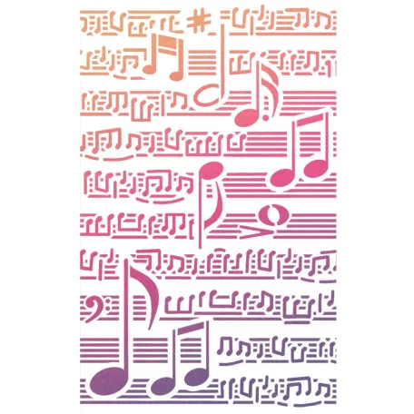 Ciao Bella Stencil 12x20cm - Musical Score  - Texture Stencil (1 db)