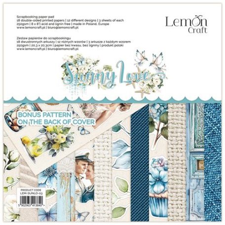 LemonCraft Papírkészlet 8" (20 cm) - Sunny Love - Scrapbooking Paper Pad (1 csomag)