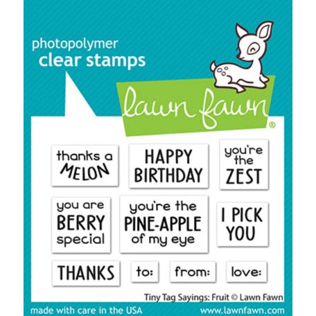 Lawn Fawn Szilikonbélyegző LF3171 - Tiny Tags Sayings: Fruit - Clear Stamps (1 csomag)