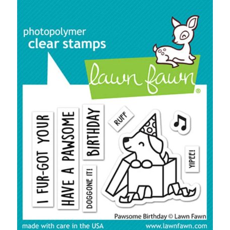 Lawn Fawn Szilikonbélyegző LF3162 - Pawsome Birthday  - Clear Stamps (1 csomag)