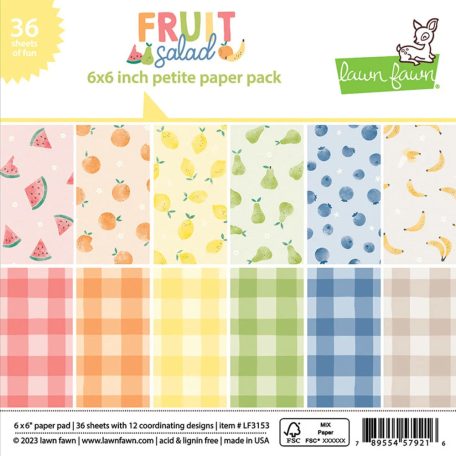 Papírkészlet 6" (15 cm), Fruit Salad / Single-Sided Petite Paper Pack (36 lap)