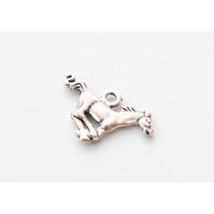   Díszítőelem, fém medál ezüst színű  - Horse - Metal Charms (1 db)