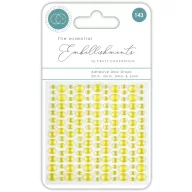   Craft Consortium Öntapadós díszítőelem  - Yellow - Adhesive Dew Drops (1 csomag)