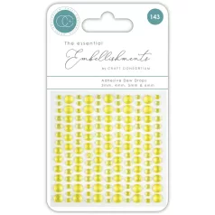  Craft Consortium Öntapadós díszítőelem  - Yellow - Adhesive Dew Drops (1 csomag)