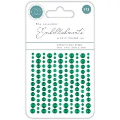   Craft Consortium Öntapadós díszítőelem  - Green - Adhesive Dew Drops (1 csomag)