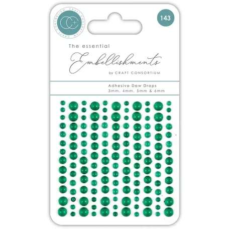 Craft Consortium Öntapadós díszítőelem  - Green - Adhesive Dew Drops (1 csomag)