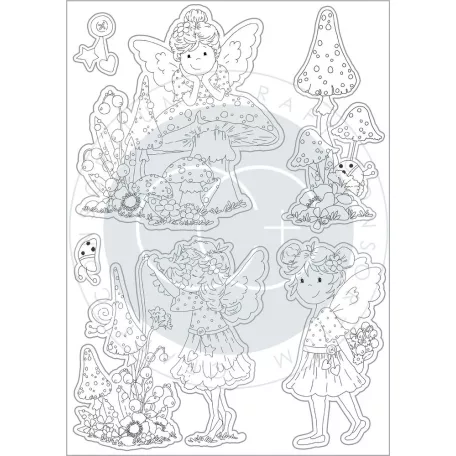 Craft Consortium Szilikonbélyegző  - Clear Stamps -  Flowers - Fairy Wishes (1 csomag)